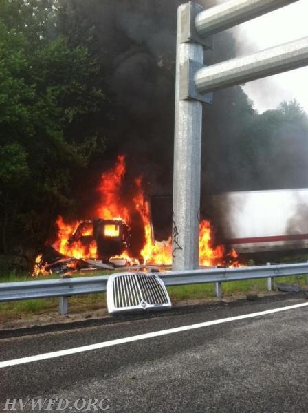 Tractor Trailer MVA with Fire I-95 north @ Exit 3
6/8/12